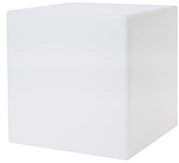 8 seasons design LED Würfel 43 cm, Shining Cube (weiß), E27 Fassung – wetterfest – Leuchtwürfel für außen (Garten, Terrasse, Balkon) und innen – Beistelltisch, Hocker