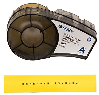 Brady (M21-375-C-342-YL) PermaSleeve Schrumpfschläuche aus Polyolefin für BMP21-PLUS; BMP21 16.40 mm x 2.10 m Schwarz auf Gelb