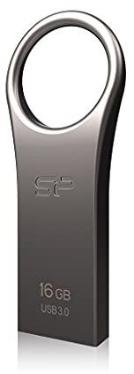 Silicon Power SP/16GB Jewel J80 USB-Stick/Flash Laufwerk USB 3.0 Metalloberfläche - kappenlos - für Windows / Mac - Titan-Zink-Legierung, Silber