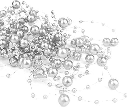 Goodymax 6,5 m Perlengirlanden Silber - Perlengirlande Dekoschnur Perlenkette