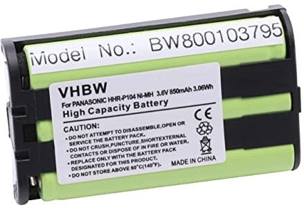 vhbw Akku Ersatz für GP85AAALH3BXZ, HHR-P104, HHR-P104A, P104A/1B, Type 29 schnurlos Festnetz Telefon (850mAh, 3,6V, NiMH)