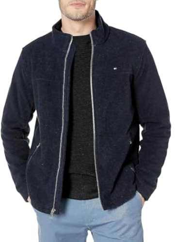 Tommy Hilfiger Herren Lightweight Polar Fleece Jacket Fleecejacke, Marineblau, M