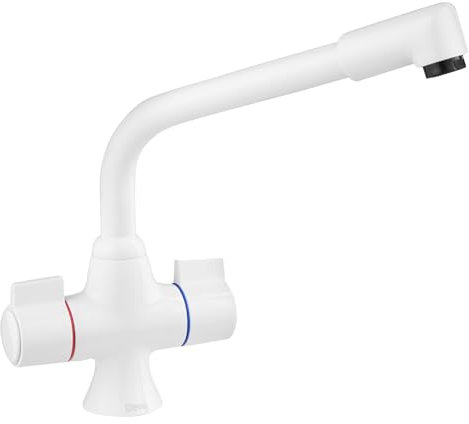 Deva sms1 72/00 (DE) 5 Sauris Wasserhahn Mono Mischbatterie mit weißem Finish