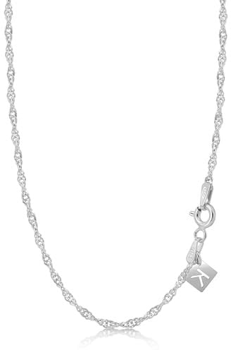 Sterling Silver Singapore Twisted Curb Chain Italian 2mm 30 inch