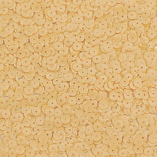 1400 Pailletten - Ø 6mm - Riesige Auswahl an Farben (Creme)