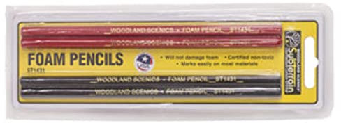 Foam Pencils - 2 x Red & 2 x Black