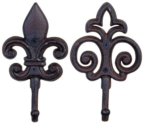 Esschert Design Wandhaken, Gaderobenhaken aus Gusseisen, 1 Stück, sortiert, ca. 12 cm x 5,3 cm x 20 cm