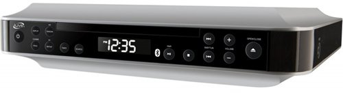 iLive Bluetooth Under the Cabinet Kitchen Clock Radio with CD Player, Bluetooth Wireless Speaker System, Features FM Radio with 20 Presets and Timer, Built-In Audio Cable and Remote Control Included