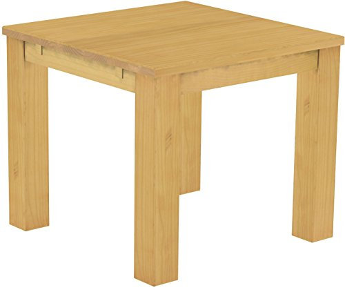 Esstisch Rio Classico 90x90 cm Eiche hell Holz Pinie Massivholz Esszimmertisch Echtholz ausziehbar vorgerichtet für Ansteckplatten Brasilmöbel