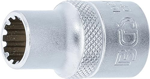 BGS 10211 | Steckschlüssel-Einsatz Gear Lock | 12,5 mm (1/2) | SW 11 mm | Antrieb Innenvierkant 12,5 mm (1/2) | Chrom-Vanadium-Stahl | verchromt, matt | mit Rändelung
