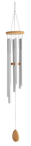 Schlagwerk Einklang Windspiel Tageston 80 cm - 6 Röhren, lang anhaltender Klang - Aluminium - Exakt gestimmt Frenquenzen mit Naturton-Reihe - Meditation - Entspannung - Vitale Stärke