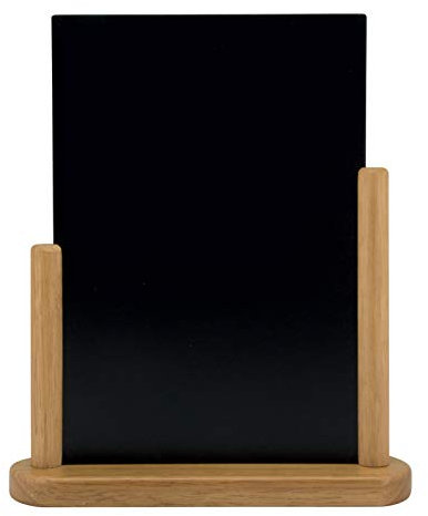 SECURIT - Tischtafel - Doppelseitige Menükartentafel - Buchenholzausführung, lackiert - Für Cafés, Bars, Restaurants - 21 x 30 cm - Teakholzfarben