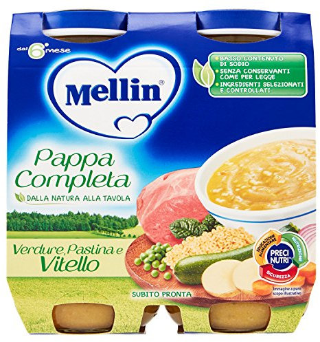 Mellin Pappa Completa Verdure Pastina e Vitello, 2 x 250g