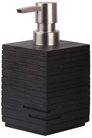Seifenspender, viele schöne Seifenspender zur Auswahl, hochwertige und stabile Qualität mit Edelstahlpumpe, modernes Design (Calero Black)