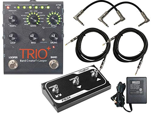 DigiTech Trio+ Band Creator + Looper w/ FS3X Footswitch, 4 Cables, and Power Supply
