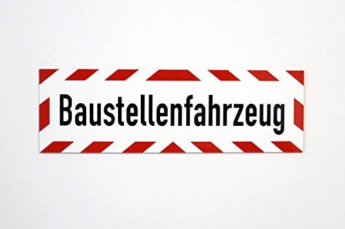 Magnetschild Baustellenfahrzeug | Schild magnetisch | lieferbar in drei Größen (35 x 10 cm)