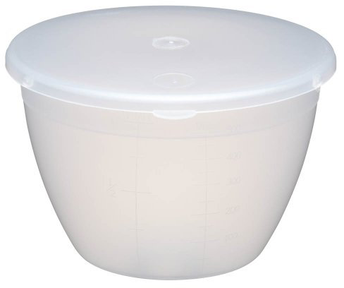 KitchenCraft Medium-Small Plastic Pudding Basin with Lid, 570 ml (1 Pint)