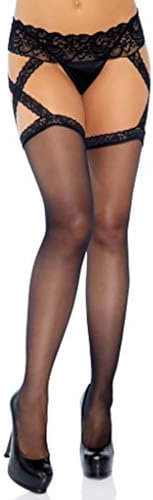 Leg Avenue 1653 Collant Porte-Jarretelles Noir Tu Eur 34-38