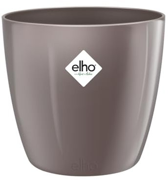 Elho Brussels Diamond Round 22 - Vaso per Interno - Ø 22.4 x H 20.1 cm - Grigio/Oyster Pearl
