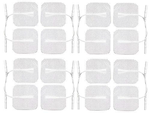 Med-Fit 1 ® Tens Stim Pads x 4 Packs of 5cm x 5cm 16 self Adhesive TENS Pads in Total with Universal Fit 2mm pin connectors