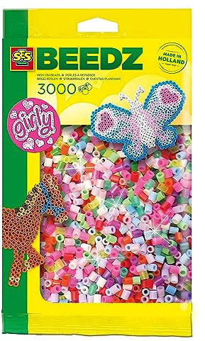 SES Creative B00R7O8UKO SES Bügelperlen 3.000 Stck. Girly Mix Sicherungsperle, Mehrfarbig