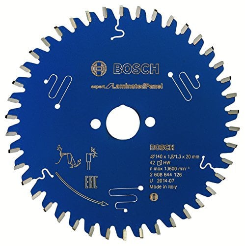 Bosch 2608644126 42T Expert Circular Saw Blade for Laminate, Blue, 140 x 20 x 1.8 mm
