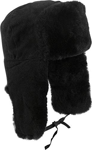 Harrys-Collection Herren Echte Lammfellmütze in 2 Farben, Kopfgröße:59, Farben:schwarz