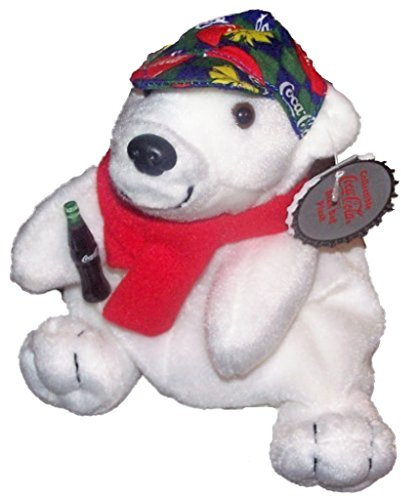 Coca-Cola 1 X Polar Bear in Checker Cap and Scarf by