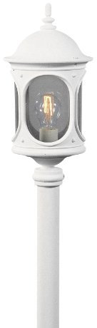 Konstsmide Rigel 608-250 Kopf für Sockel-/Wege-/Standleuchte / B: 19cm T: 19cm H: 36cm / 1x100W / IP23 / lack. Alumin. / matt-weiß