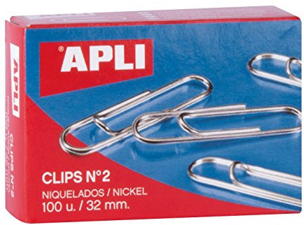 APLI Paper – Box Clips Nickel-Plated N2 32 mm Pack of 100