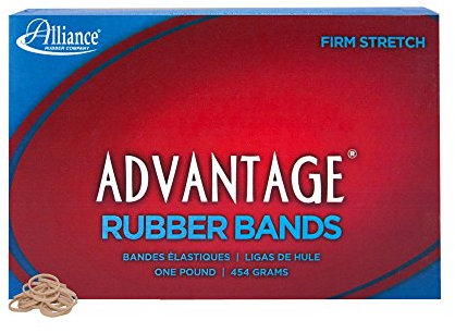 Alliance Rubber 26085 Advantage Rubber Bands Size #8, 1 lb Box Contains Approx. 5200 Bands (7/8 x 1/16, Natural Crepe)