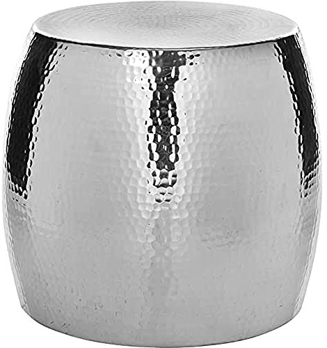 SAFAVIEH Decorative Stool Metal Stool, in Silver, 40 X 40 X 40