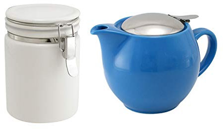 ZEROJAPAN Geschenk Set Universal Teekanne 3 Personen Picknickkorb & Tea Kanister türkis ZG – 005 TR