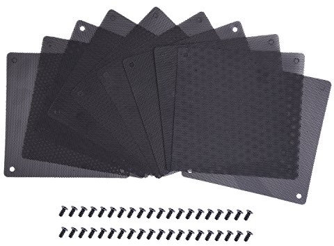 120 mm Filtro de Polvo Filtro de Ventilador de Ordenador Cubierta Antipolvo Negra de PVC Malla de Ordenador 10 Paquetes con 40 Piezas de Tornillos