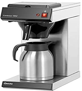 Bartscher A190043 Acier inoxydable Contessa 1002 machine à café, argent / noir, 2l Capacité, 230V, 2KW, 21.5cm x 40cm x 52cm