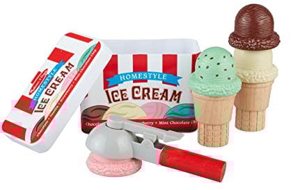 Melissa & Doug Scoop & Stack Ice Cream Cone Playset , Pretend Play Food , 3+ , Gift for Boy or Girl