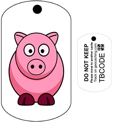 Pru the Pig (Travel Bug) For Geocaching - Trackable Tag - Unactivated