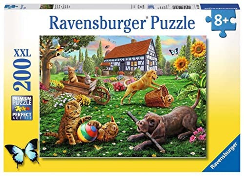 Ravensburger Kinderpuzzle - 12828 Entdecker auf Vier Pfoten - Katzen und Hunde-Puzzle für Kinder ab 8 Jahren, mit 200 Teilen im XXL-Format