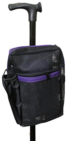Cane Buddy - Sichere Tasche für Gehstock, Gehhilfen, Krücken und Rollstühle (lila)