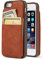 Vaultskin ETON ARMOUR iPhone Case with Leather Wallet (Cognac, iPhone SE (1st Generation))