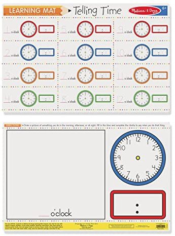 Melissa & Doug Telling Time Write-a-Mat