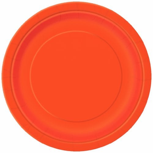 Unique Party - Platos de Papel - 17.1 cm - Naranja - Paquete de 8 (3224)