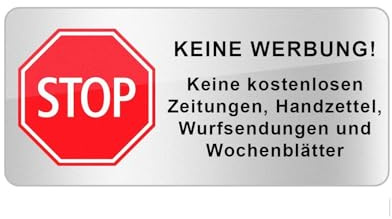 haggiy Briefkasten Aufkleber 'Stop Werbung' (64*30mm)