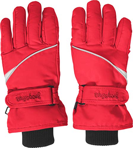 Playshoes Unisex Winter Ski Thinsulate Insulation 3m Gloves, Red, Size 4