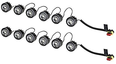 HELLA 2PT 010 458-731 LED-Tagfahrleuchtensatz - LEDayFlex - 24/12V - rund - Einbau - Lichtscheibenfarbe: glasklar - Kabel: 120mm - Fahrzeugfront - Satz