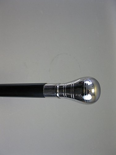 Holz Gehstock Spazierstock Wanderstock mit silbernem Metall Griff 91cm M 11 Walking Stick