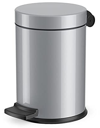 Hailo ProfiLine Solid S Mülleimer (aus Stahlblech, 4 Liter, Kunststoff-Inneneimer, Anti-Rutsch-Fuß) 0704-160