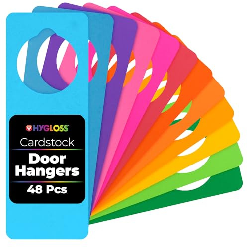 Hygloss Products - 77748 Bright Tag Door Hangers - DIY Door Tag - Fun Activity - Great for Arts & Crafts - Bright Assorted Colors - Approx. 4” x 11” - 48 Pack