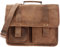 LECONI große Aktentasche Retro Look Collegetasche Unisex DIN A4 Arbeitstasche Damen & Herren Lehrertasche echtes Büffel-Leder Bürotasche Schultasche 39x30x12cm braun LE3030-vin