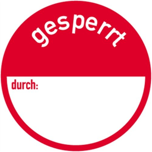 Aufkleber gesperrt, Papier selbstklebend, Rolle, Ø 5 cm